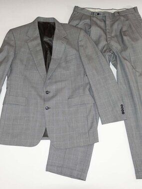 Talbot Jaimes Men's 2 Button Suit Size 44 Long 36 x 33 Gray Wool Blend 44L EUC